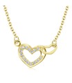 Lovely Intertwined Hearts Silver Necklace SPE-2103